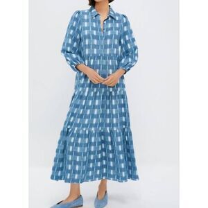 knee length dresses for ladies Navy & Blush Abstract Floral Amanda Midi Dress main image 0